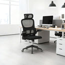 High Back Ergonomic Swivel Rolling Office Chair With Tilt Function, 3D Headrest, Lumbar Support - Black by HouseOfZazla