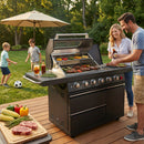 46-Inch 75300 BTU 6-Burners Deluxe Stainless Steel Gas Outdoor Kitchen Barbecue Grill by HouseOfZazla