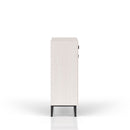 Bar Cabinet With Large Storage - White / Pecan