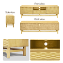 Acacia Elara Solid Wood TV Stand with Storage and Cable Management for TVs up to 80"