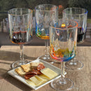 Leadingware Rainbow Diamond Plastic Wine Glasses (Set of 4), Unbreakable Bpa Free Acrylic, 16Oz - Clear by HouseOfZazla