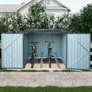 Outdoor Steel Storage Shed For Bicycle With Slope Roof And 4 Bike Tracks - Black by HouseOfZazla