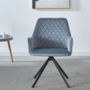 Modern Desk Chair No Wheel, Ergonomic Office Chair Home Office Upholstered Chair, Computer Chair For Bedroom, Reception Room, Living Room With Metal Legs - Blue
