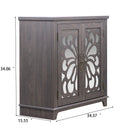 Elegant Sideboard With 2 Acrylic Mirrored Doors, Adjustable Shelf Storage by HouseOfZazla