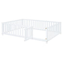 Daybed With Fence Guardrails And 2 Drawers, Split Into Independent Floor Bed & Daybed by HouseOfZazla