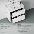 36" Freestanding Bathroom Vanity with Sink and Storage Cabinet by HouseOfZazla