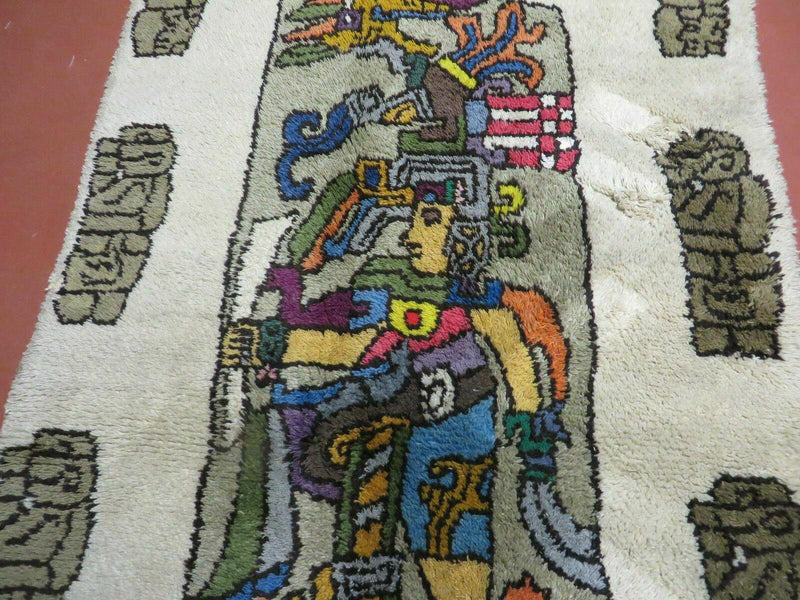 4' X 7' Vintage Handmade Knotted Tribal Nomadic Shag Wool Rug Carpet Prince