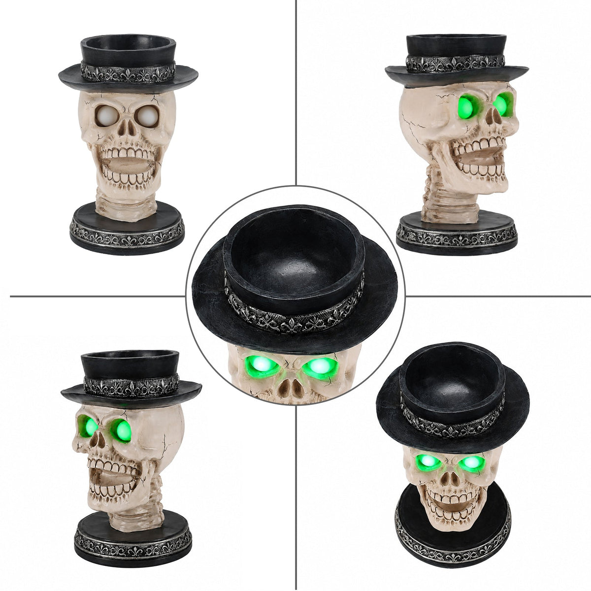 Halloween Skull Candle Holder with Glowing LED, photo 9 of 10