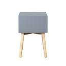 Side Table With 2 Drawer, Mid-Century Modern Storage Cabinet For Bedroom