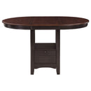 Lavon Oval 60-inch Counter Height Extension Dining Table Chestnut
