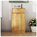 Tilt Out Trash Can Cabinet With Wave Textured Drawer & Pull Out Bin by HouseOfZazla
