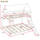 Twin Over Queen House Bunk Bed With Climbing Nets And Climbing Ramp by Unique Piece Furniture