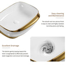 Vessel Sink Above Counter Vanity Basin - Gold / White / Milk White by HouseOfZazla