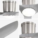 Flush Mount Ceiling Fan With Dimmable LED Light, 3 Blades, Reversible DC Motor Blades For Living Room