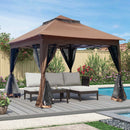 Outdoor Pop Up Gazebo Canopy With 2 Tier Soft Top And Removable Zipper Netting by Unique Piece Furniture