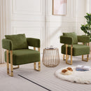 Modern Decorative Chair Teddy Fleece Upholstered And Metal Foot by Unique Piece Furniture