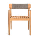Creative Braided Acacia Wood Outdoor Dining Chairs with Armrests by HouseOfZazla