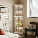 3-Tier Foldable Stackable Corner Storage Cabinet with Transparent Doors