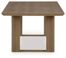 Serene Bay - Rectangular Dining Table With Umbrella Option - Dark Brown