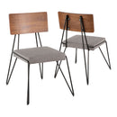 Loft - Mid-Century Modern Chair (Set of 2) - Black / Gray / Walnut by HouseOfZazla