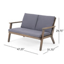 Avacyn - Outdoor Loveseat And Coffee Table Set With Cushions - Dark Gray