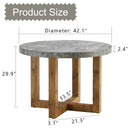 A modern and practical circular dining table. Made of MDF tabletop and wooden MDF table legs. Suitable for living room and bedroom. 42 inches x 42 inches x 30 inches