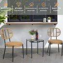 3 Pieces Of Luxury Outdoor Wicker Furniture Patio Bistro Style Table And Chair Combination, Weather Resistant PE Wicker Weave, Suitable For Garden - Black / Natural by HouseOfZazla