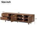 78" TV Stand For TVs Up To 85" Entertainment Center With Deep Drawers & Cable Management, Soft Closing Hinges - Walnut