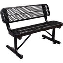6' Outdoor Steel Bench With Backrest by HouseOfZazla