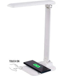 Brilli 15"H Bright-Clean Antimicrobial LED Desk Lamp Matte White Finish with Wireless Charging by LampsUSA