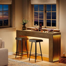 Console Table With Vertical Slat Legs For Entryway - Rustic Brown by HouseOfZazla