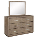 Kenora 6-drawer Dresser and Mirror Barley Brown