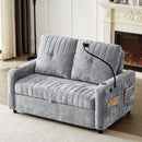 Modern Loveseat Pull Out Sofa Bed With Adjustable Backrest, Two Cup Holders, A Phone Holder, Three Charging Ports And Side Storage Pockets For Living Room by HouseOfZazla