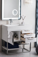 James Martin Columbia 36" Single Bathroom Vanity, Glossy White