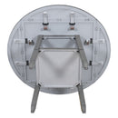 5-Piece Counter Height Dining Table Set in 2 Table Sizes with 4 Folding Leaves and 4 Upholstered Chairs for Dining Room (Gray+Beige Cushion)