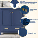 Bathroom Vanity With Single Sink, Combo Cabinet Undermount Sink, Bathroom Storage Cabinet With Two Doors And A Drawer, Soft Closing, Multifunctional Storage, Solid Wood Frame by HouseOfZazla