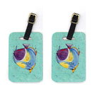 Tropical Fish on Teal Luggage Tag