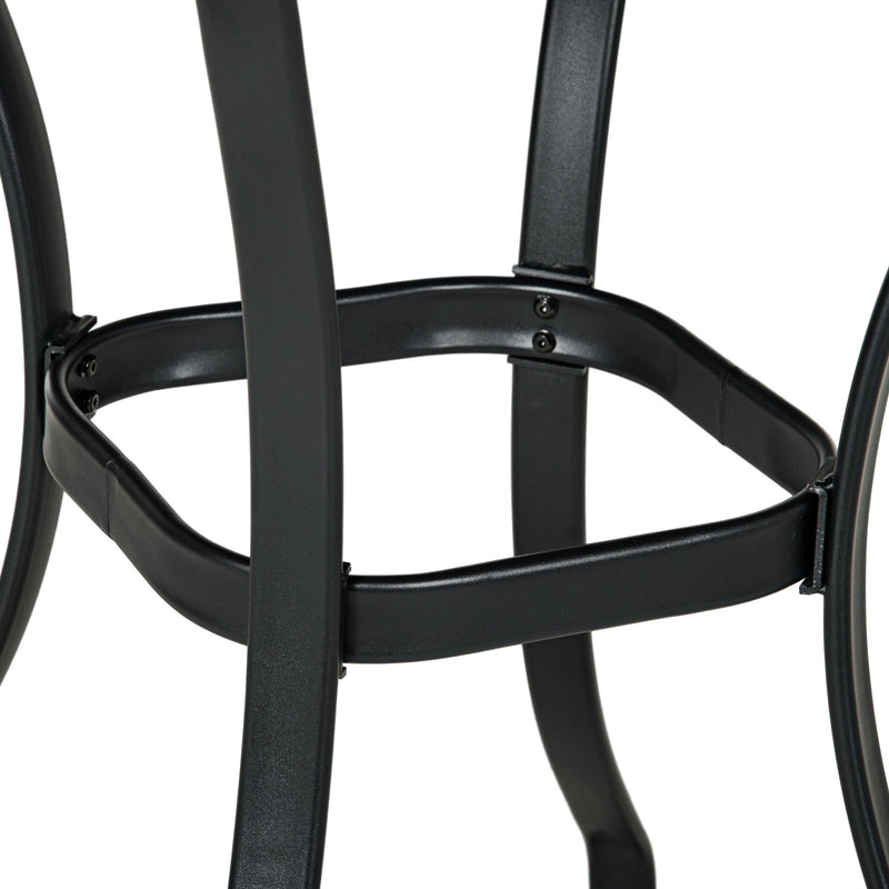 28" Outdoor Dining Table, Faux Wood Patio Furniture, Square Wood-Like Garden Table with Water Safe Design for Deck, Backyard, Lawn, Brown