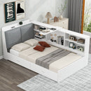 Platform Bed With Storage Headboard, Shelves And 2 Drawers by HouseOfZazla