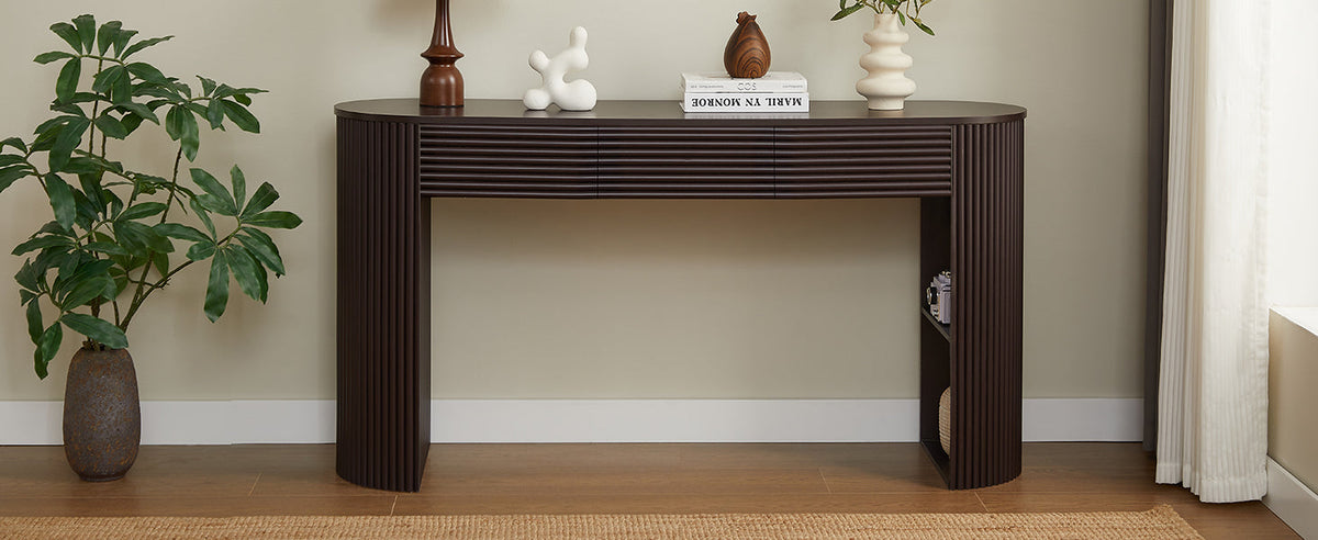 Retro Console Table with Storage, 3 Drawers, photo 5 of 10