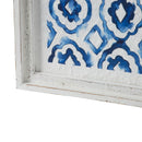 Hanging Sculptures, Modern Wall Art Decor (Set of 2) - White / Blue