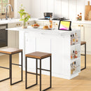 U-Style 47.2" Counter Height Table with Foldable Top & Power Outlet