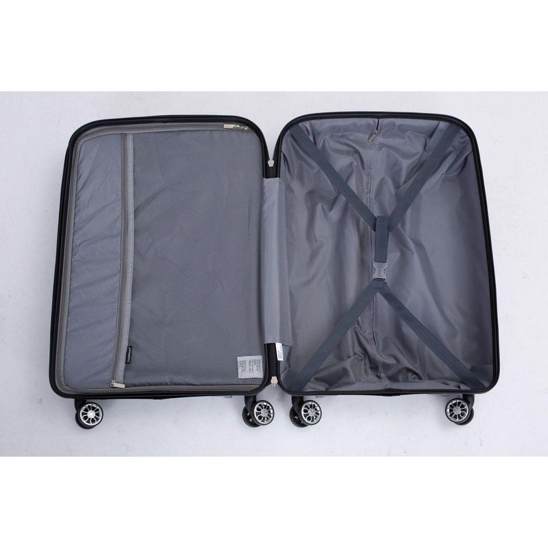 Hardshell Suitcase Spinner Wheels PP Luggage Sets Lightweight Durable Suitcase with TSA Lock,3-Piece Set (20/24/28), Gray