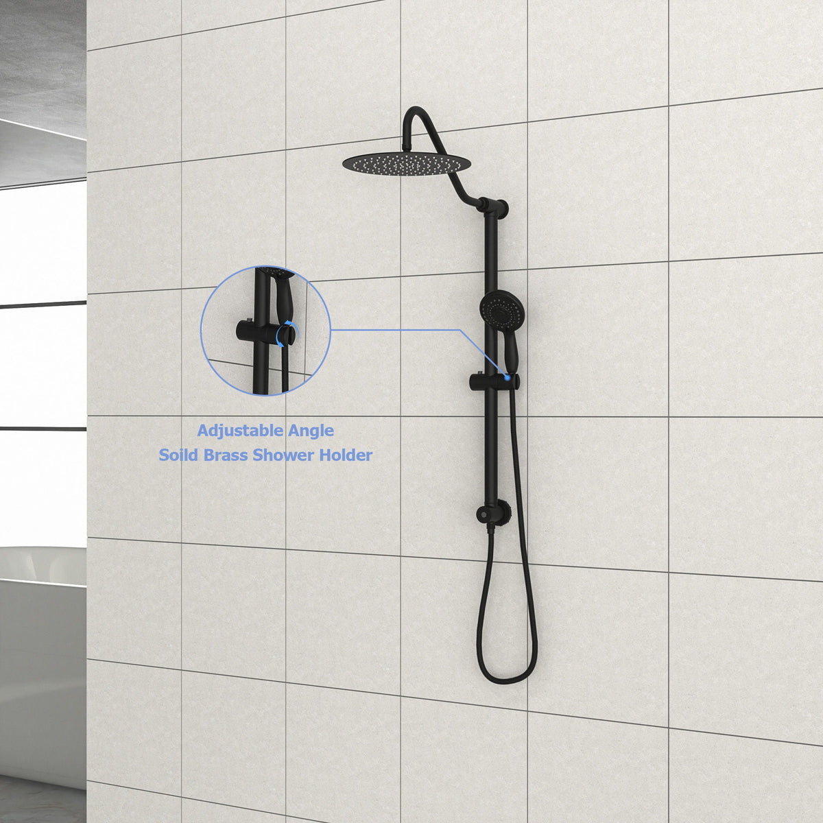 Shower System With 5 Function Rain Hand Shower And Slide Bar Combo, photo 18 of 25