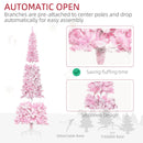 Homcom 7.5ft Prelit Snow Flocked Artificial Christmas Tree