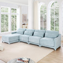 Stylish Sofa With Ottoman And Lumbar Pillows, Ergonomic Design by HouseOfZazla