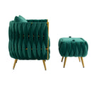 Accent Chair with Storage Ottoman Chair Tufted Barrel Chair Set Arm Chair for Living Room Bedroom