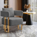 Modern Decorative Chair Teddy Fleece Upholstered And Metal Foot by Unique Piece Furniture