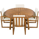 5 Piece Outdoor Patio Dining Set With 4 Armchairs And Table - Beige by HouseOfZazla