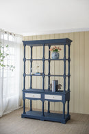 4 Tier Wooden Shelf With Two Drawers - Antique Navy Blue by HouseOfZazla